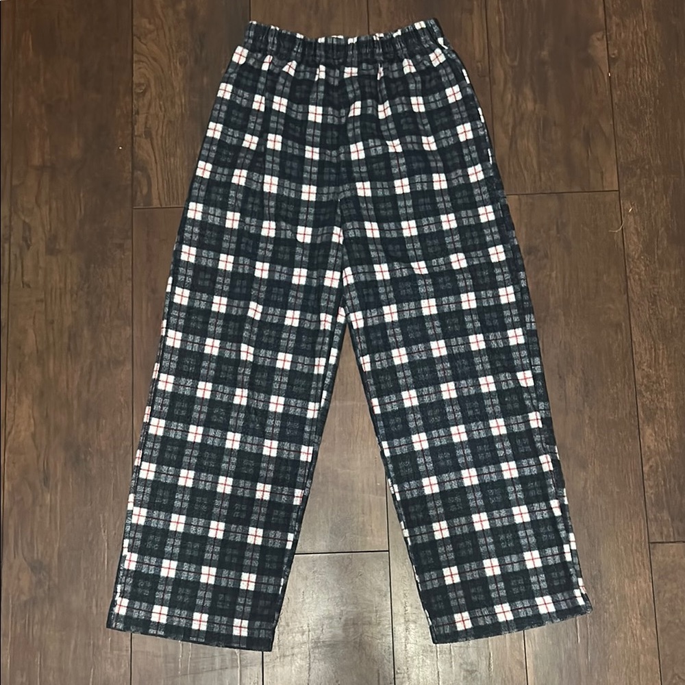 Faded Glory Black and White Pajama Bottoms with Buffalo Check